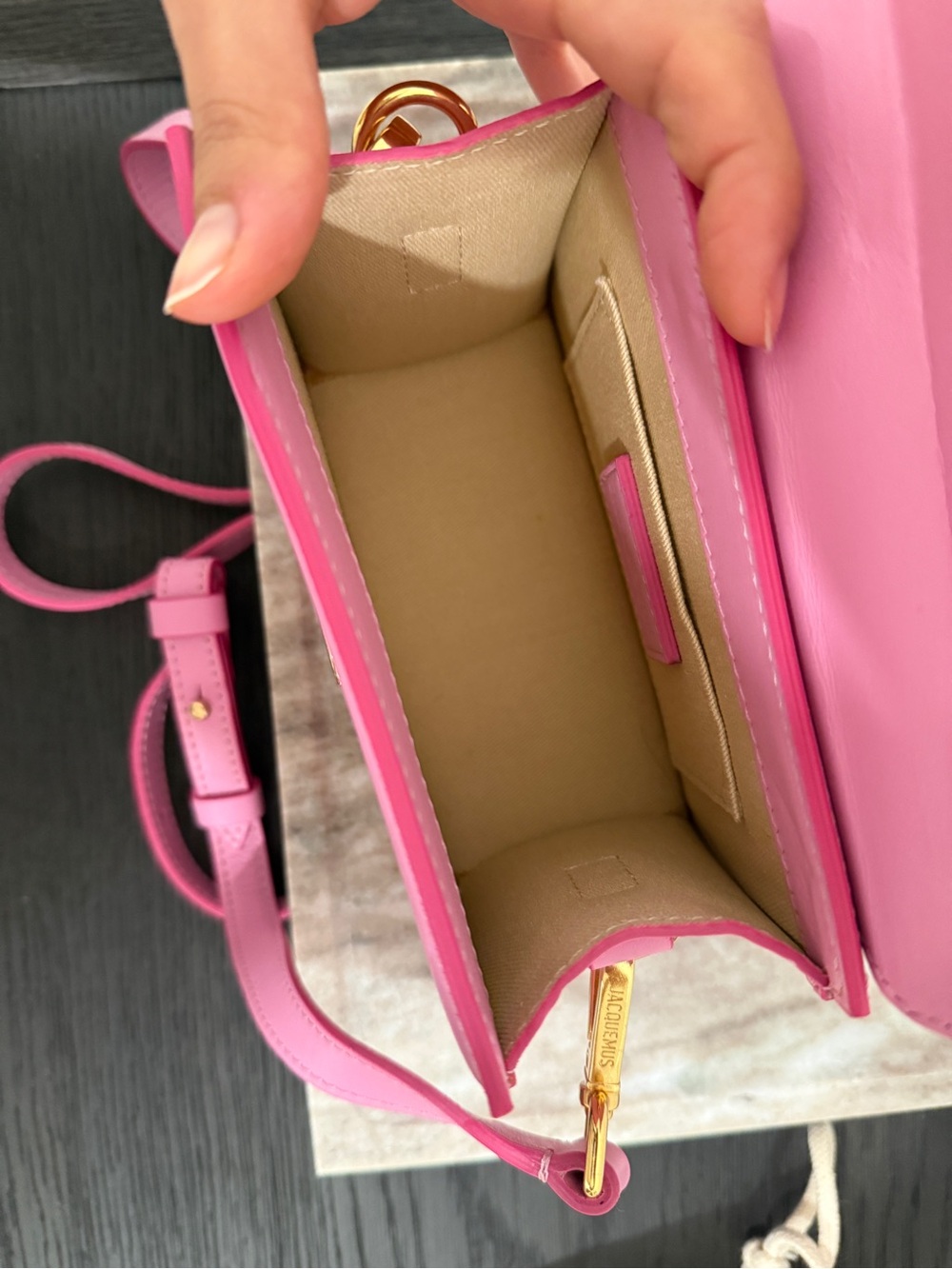 Jacquemus Le Chiquito Moyen Pink Leather Top Handle Bag Crossbody - Picture 7 of 8